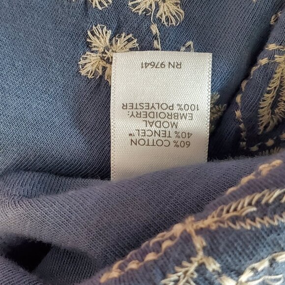J Jill long sleeve Top Boho style with embroidered stitching cotton/modal Size L - Picture 11 of 11